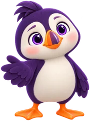 Finn the puffin, smiling kindly