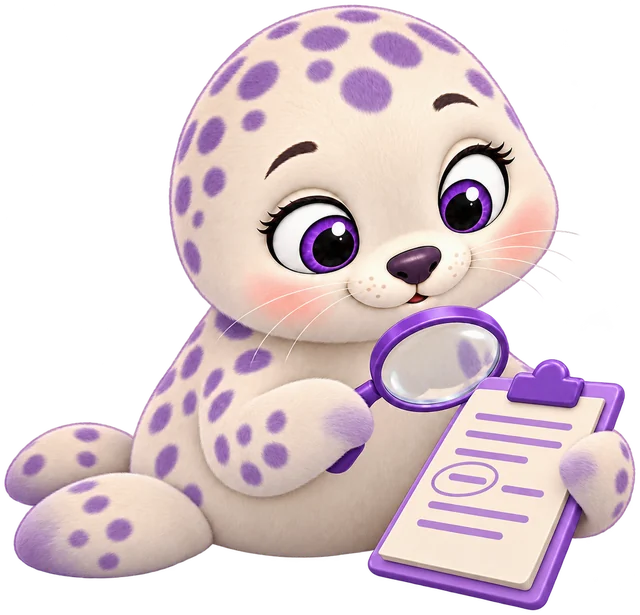 Loop the seal checking mistakes with a magnifying glass