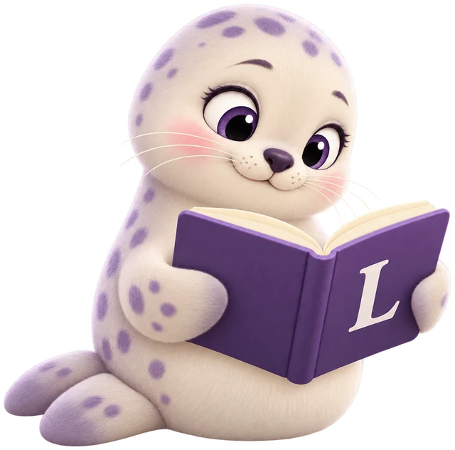 Loop the seal reading a book